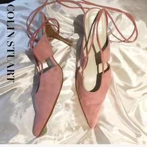 Colin Stuart pink suede heels